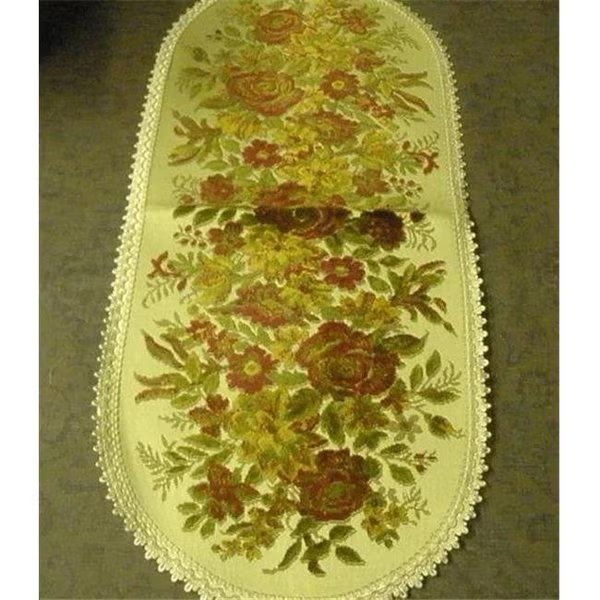 Tapestry Trading BA1430R 14 x 30 in. Begium Table Runner Baroque; Red, Tapestry Trading, Mfr#: BA1430R
